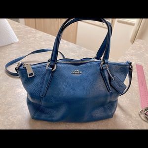 Coach Blue soft leather crossbody purse.